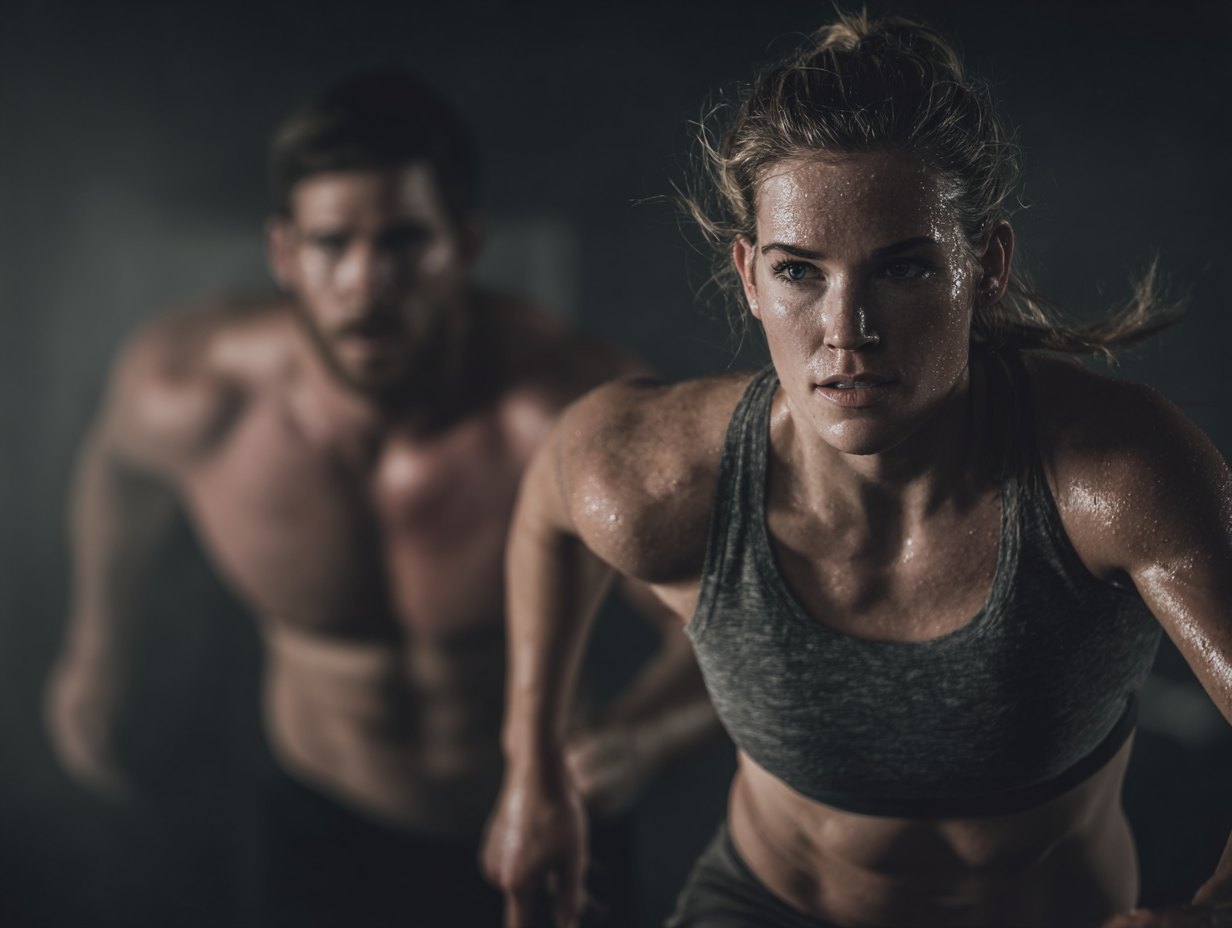 Kobieta trenująca z hantlami